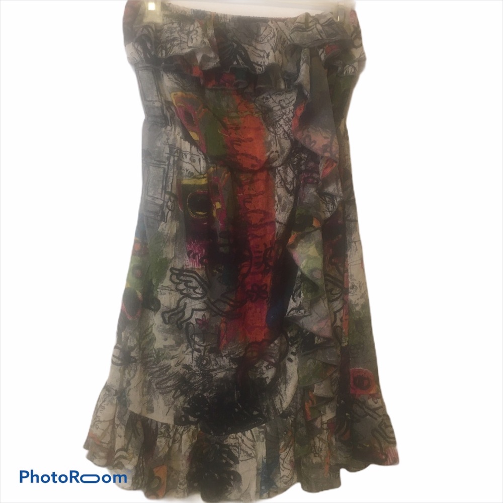 Hot & Delicious Art Drawing Dress Multi Color Med